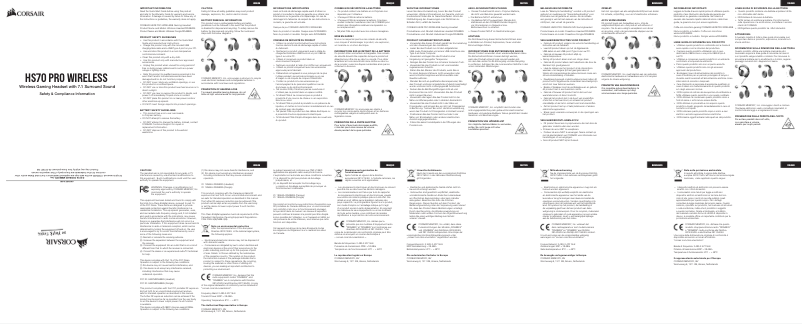 Page n°1 - Instructions de sécurité Corsair HS70