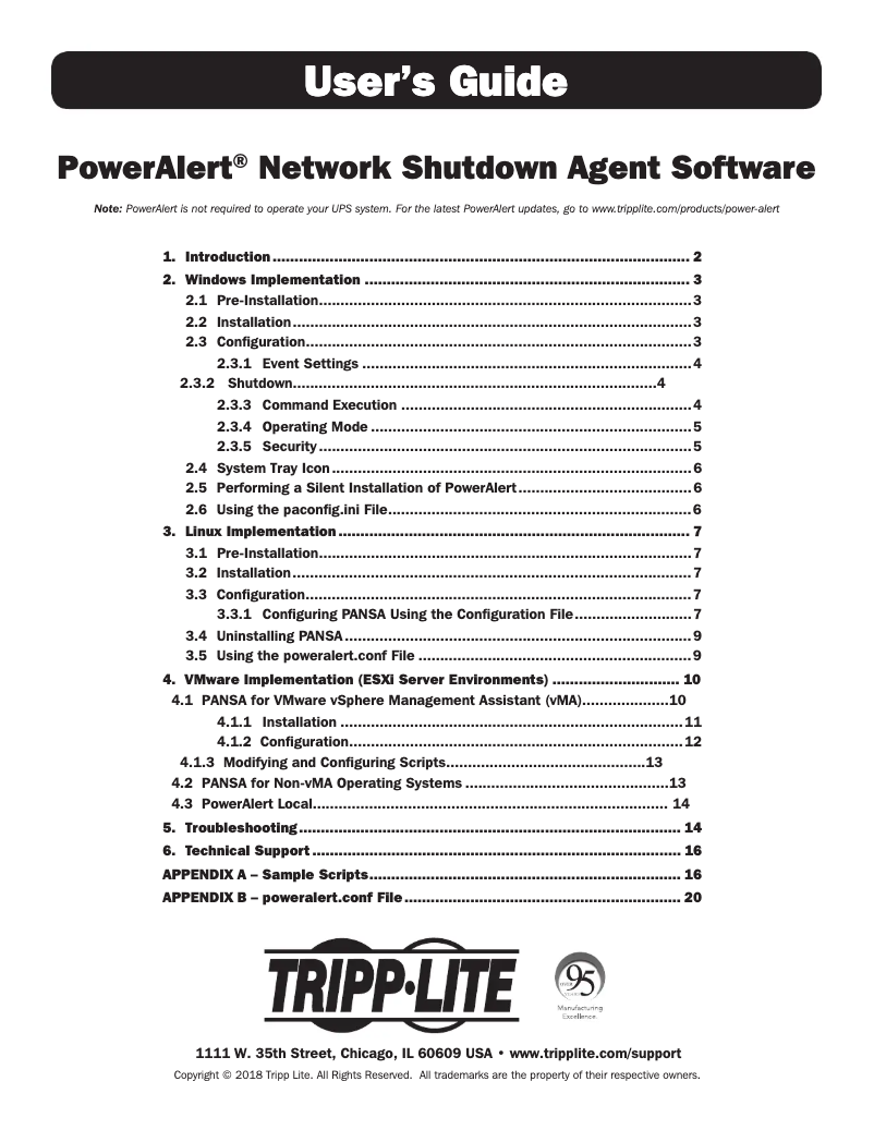 Page 1 de la notice Manuel utilisateur Tripp Lite PowerAlert 12