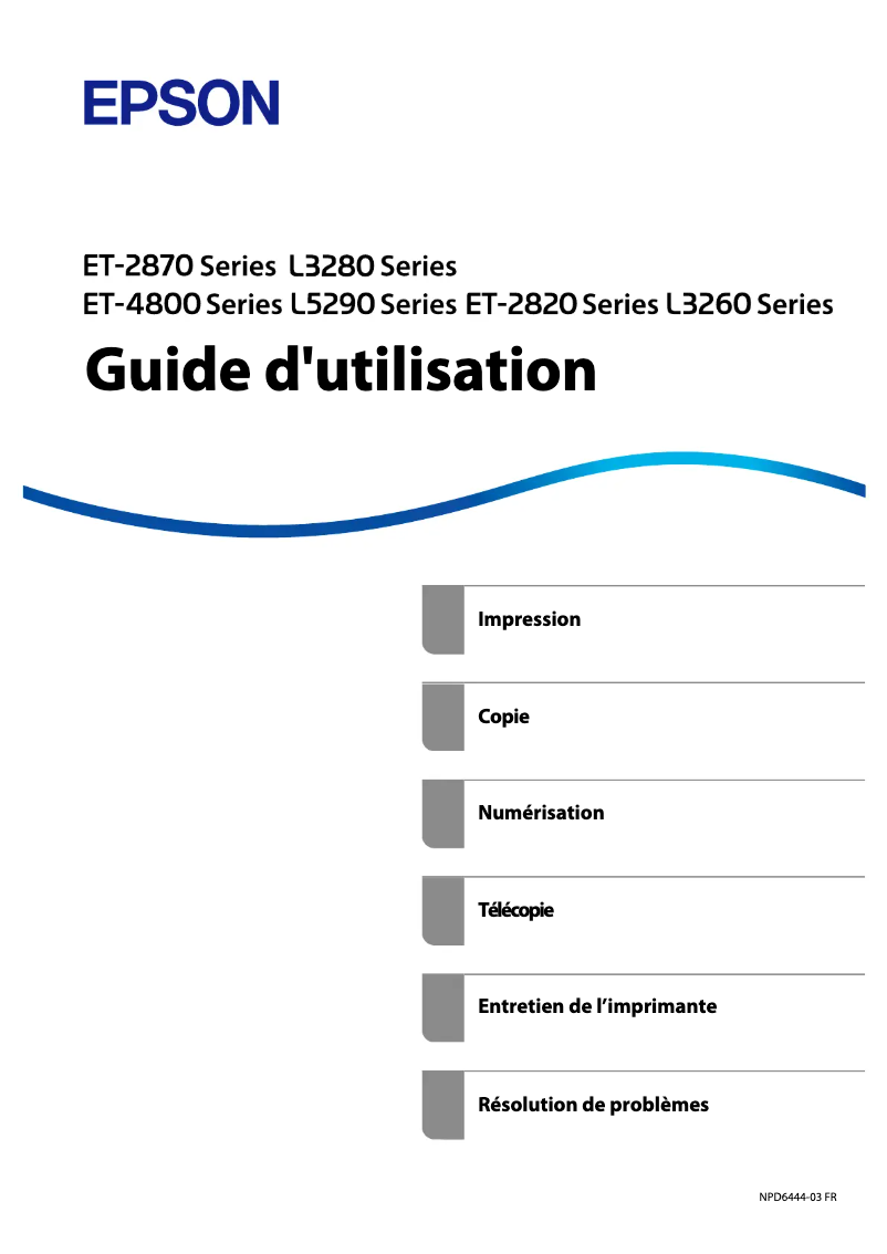 Page n°1 - Manuel utilisateur Epson EcoTank ET-2870