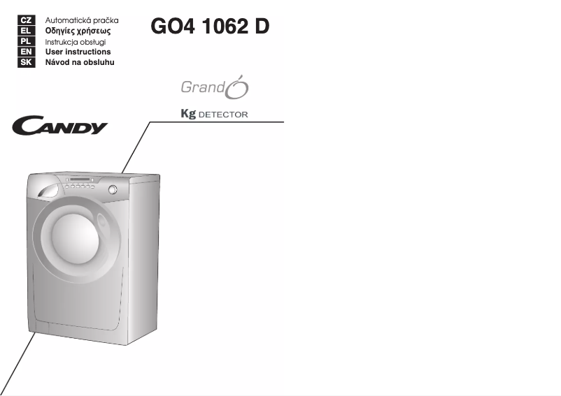 Page n°1 - Manuel utilisateur Candy Go4 1062 d