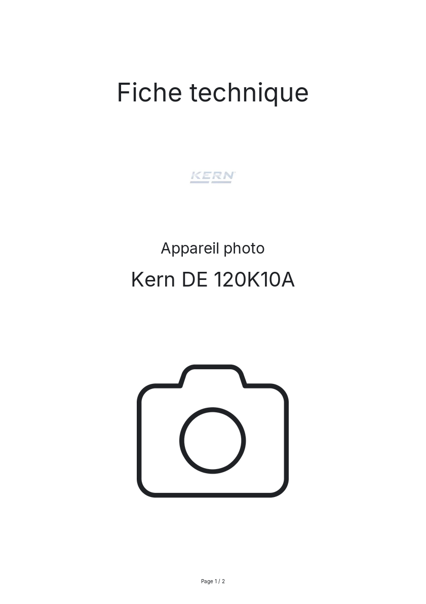 Image de la première page du manuel de l'appareil DE 120K10A