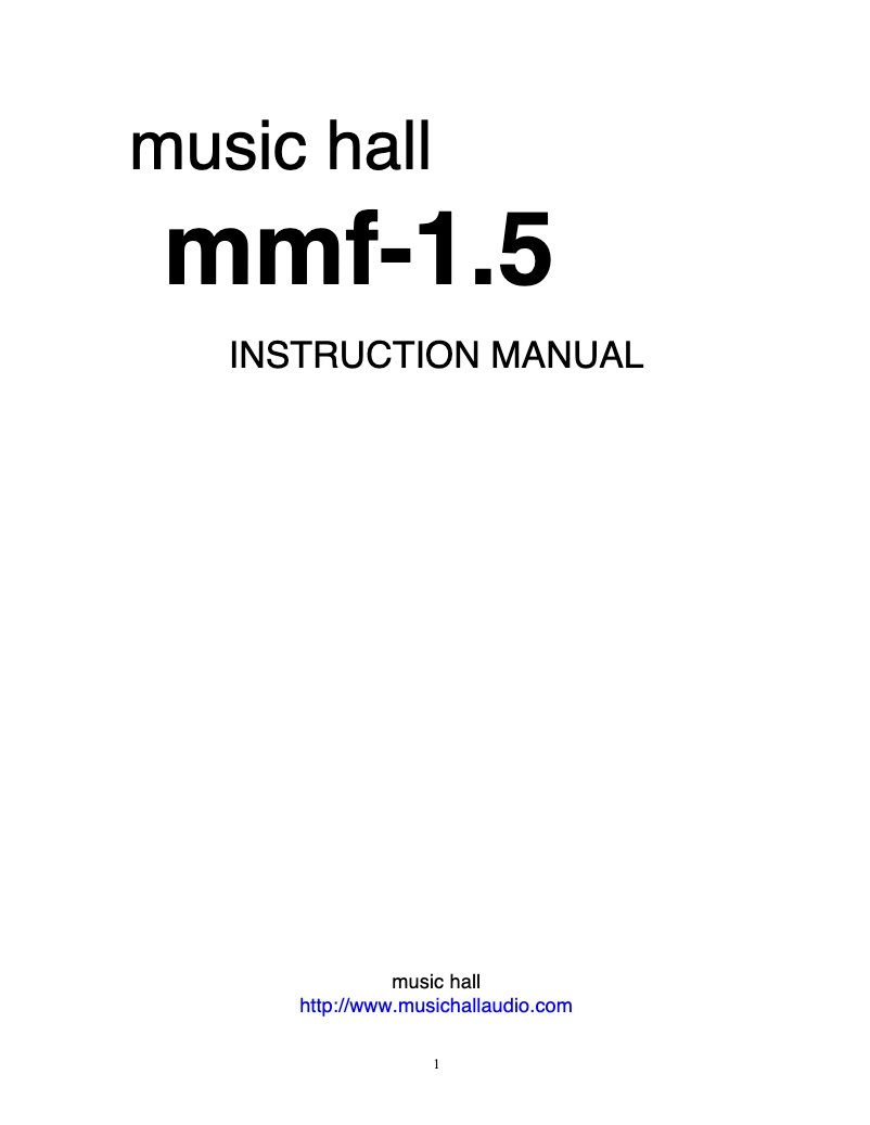 Image de la première page du manuel de l'appareil MMF-1.5