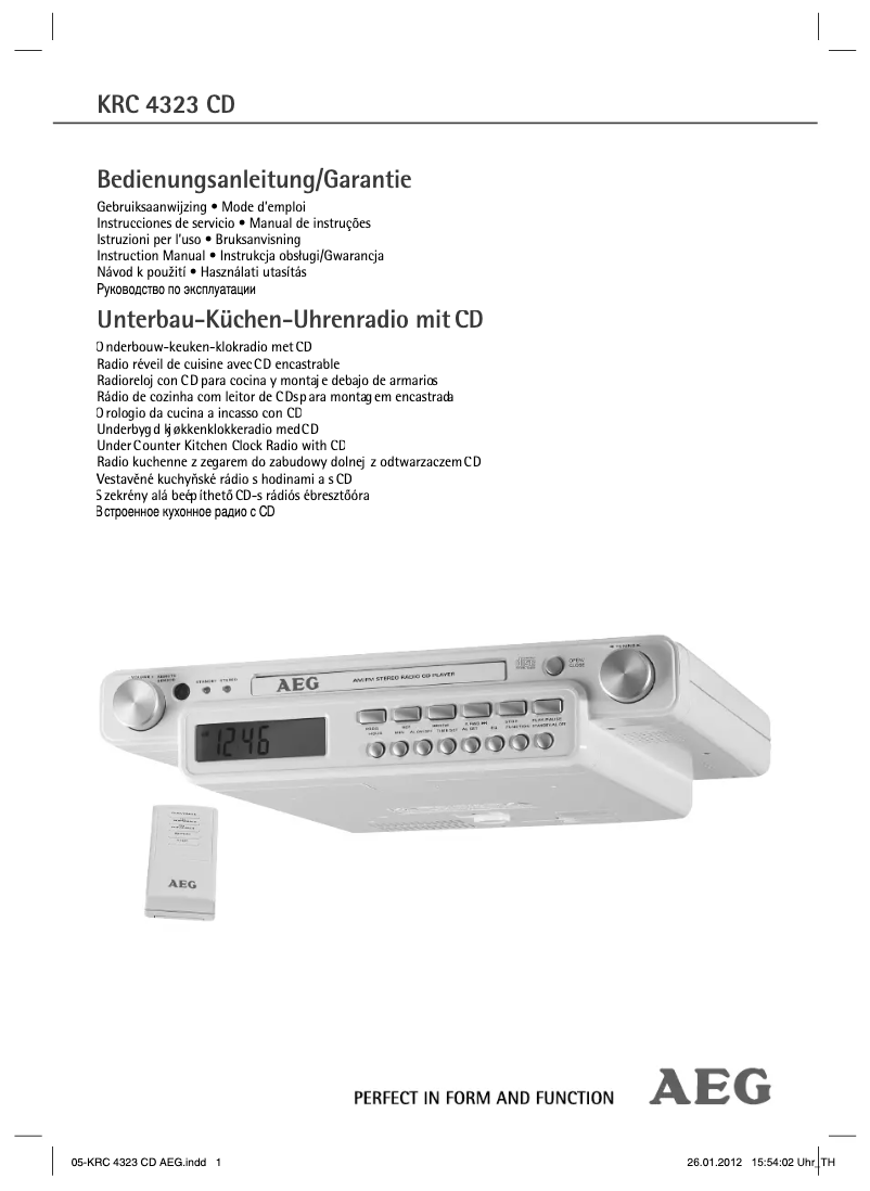 Image de la première page du manuel de l'appareil KRC 4323 CD