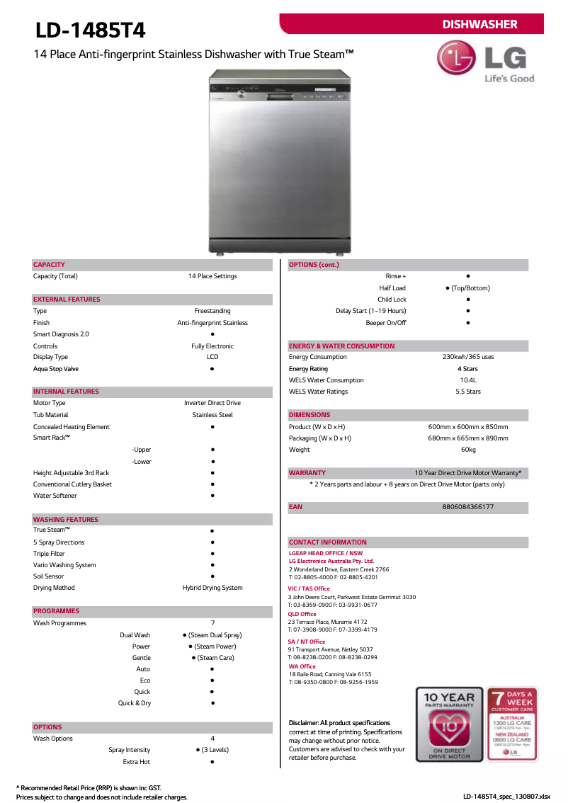 Image de la première page du manuel de l'appareil LD-1485T4