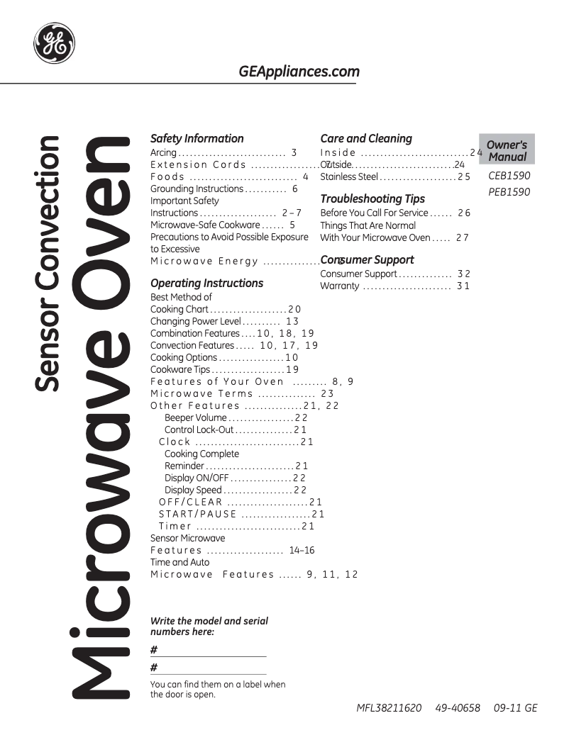 Image de la première page du manuel de l'appareil CEB1590