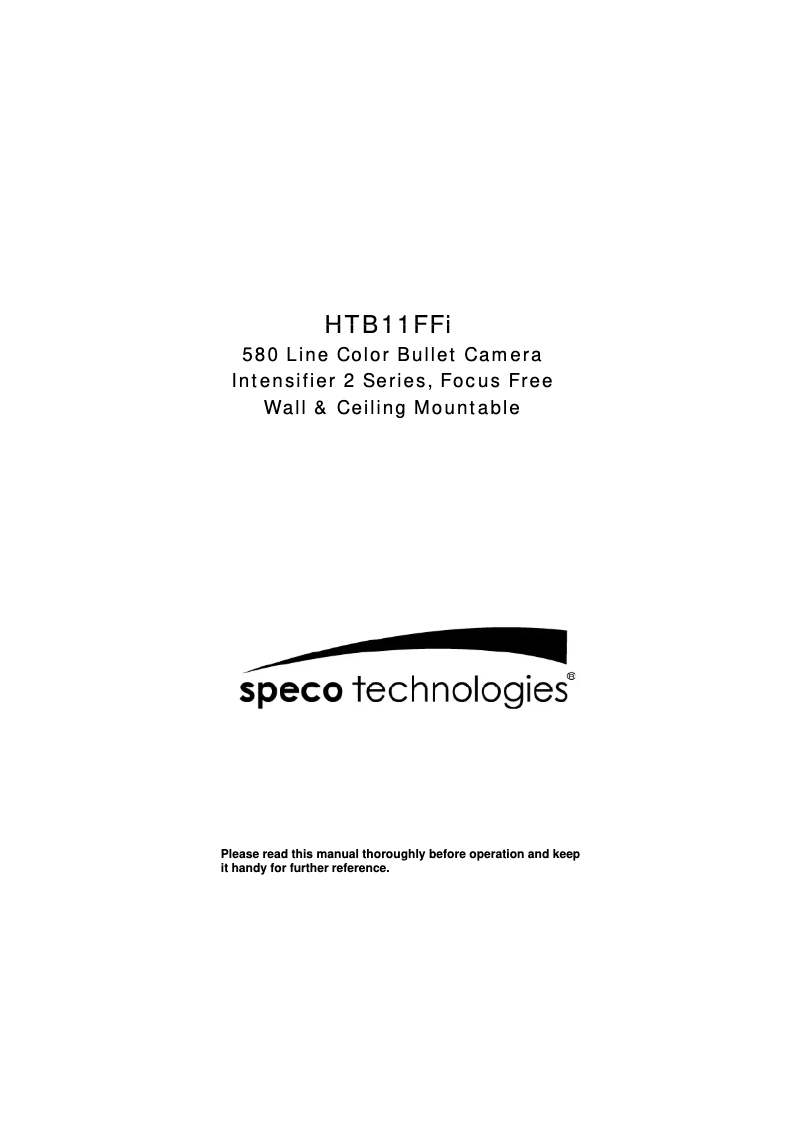 Image de la première page du manuel de l'appareil Intensifier HTB11FFI