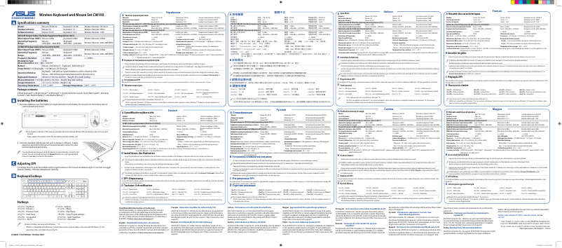 Image de la première page du manuel de l'appareil CW100