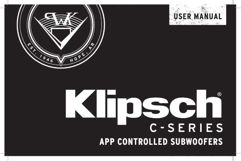 Page n°1 - Manuel utilisateur Klipsch C Series C-310ASWi