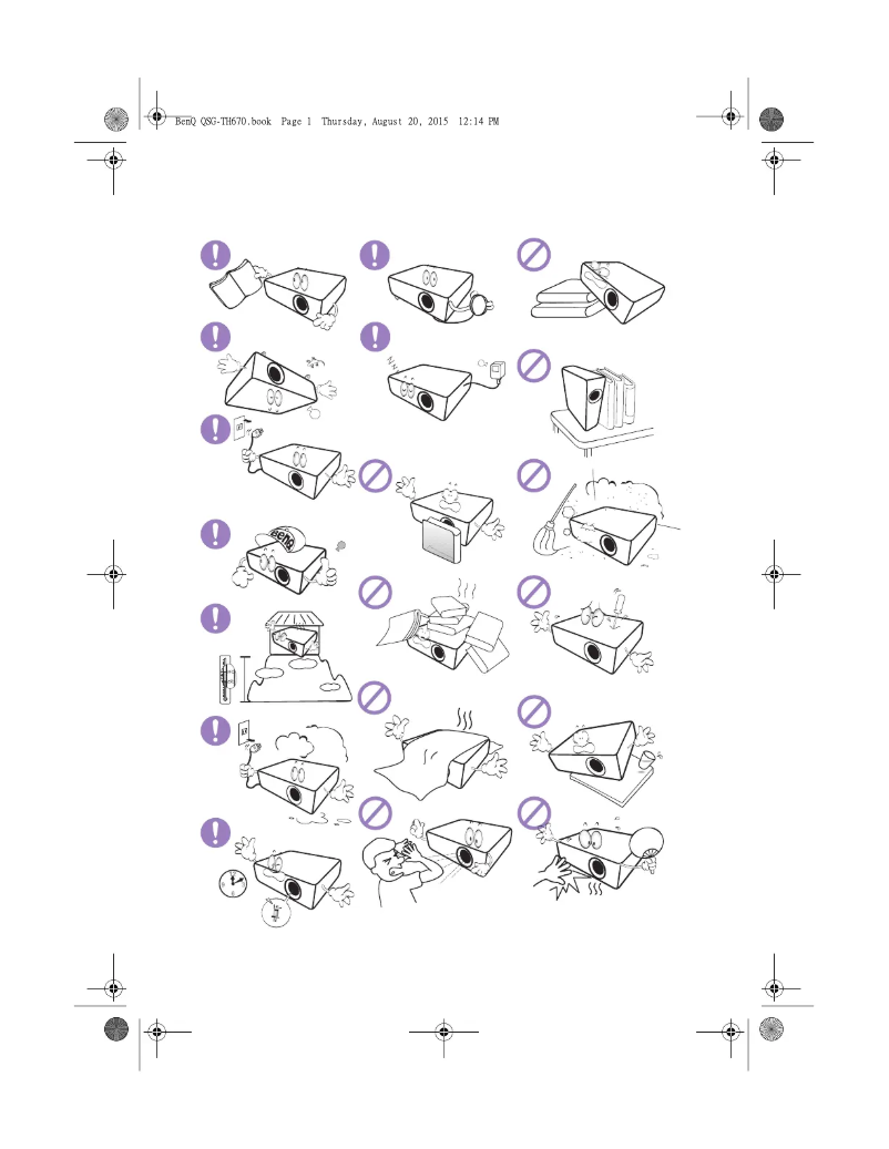 Page n°1 - Guide de démarrage rapide BenQ TH670