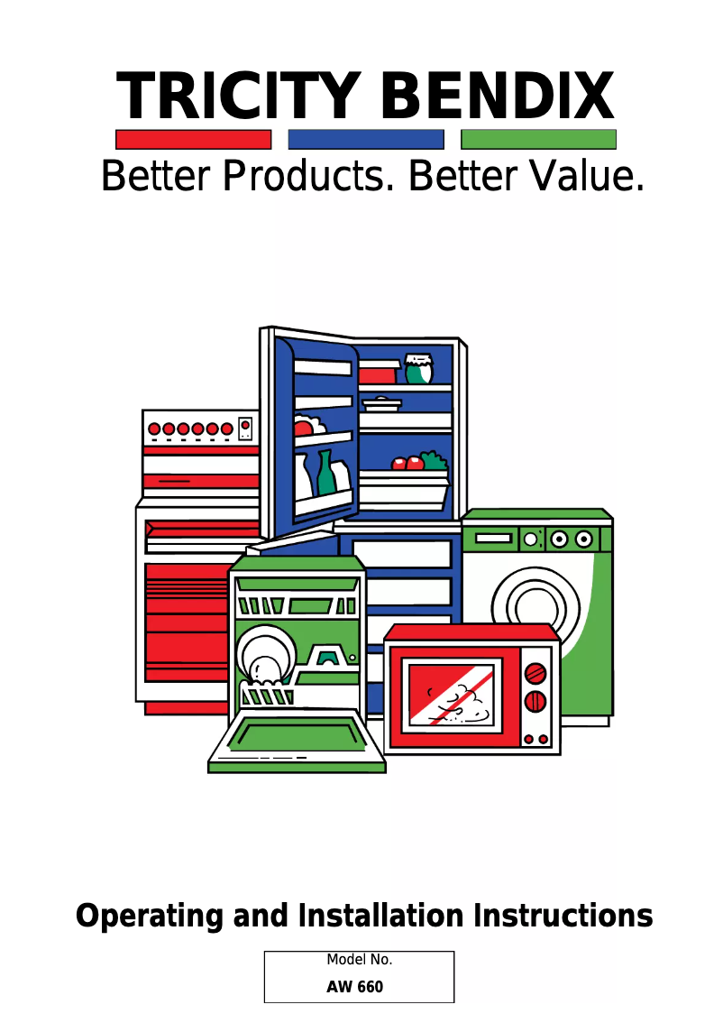 Page 1 de la notice Manuel utilisateur Tricity Bendix AW 660