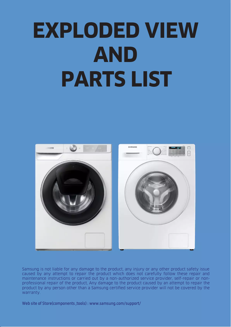 Page 1 de la notice Fiche technique Samsung WD70T4046EE