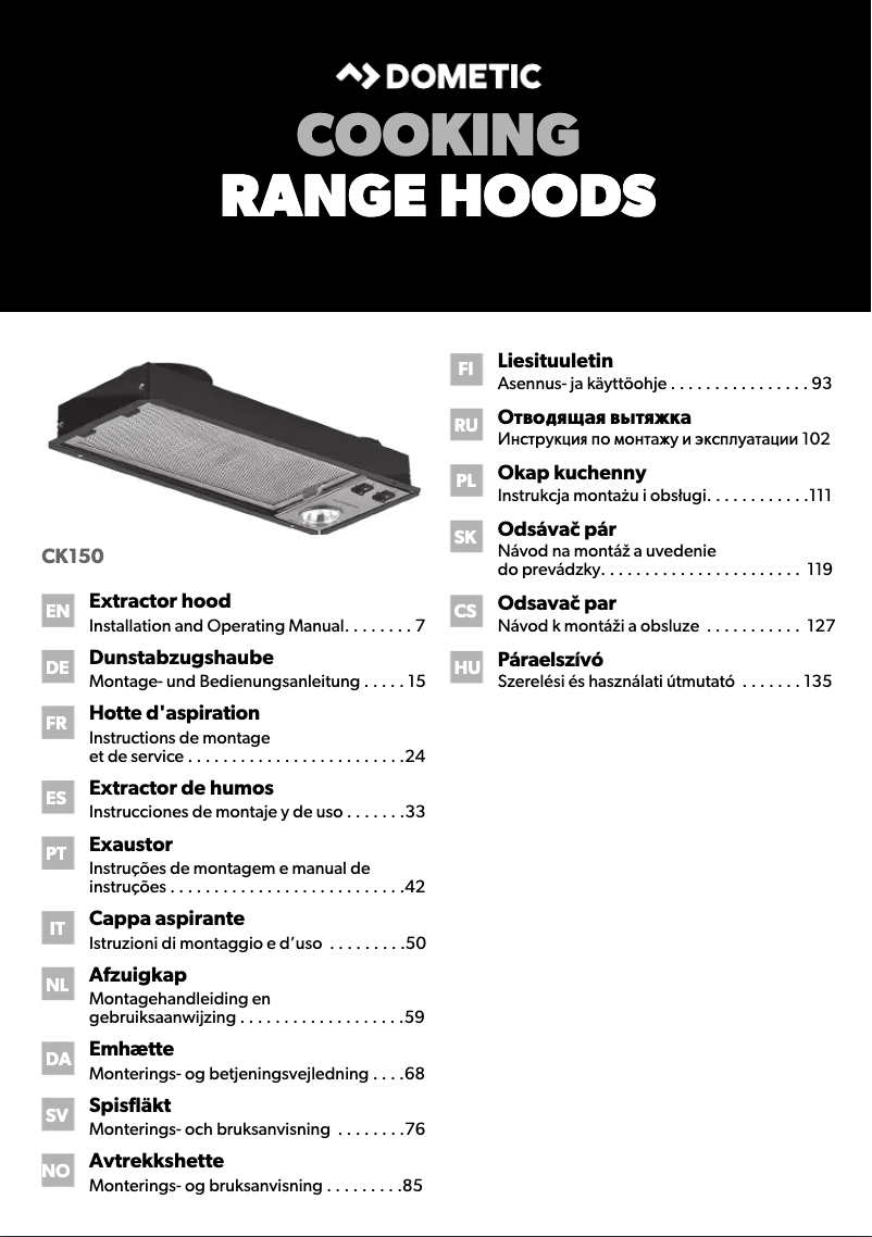Página 1 del manual Manual de usuario Dometic CK150