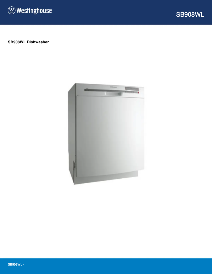 Page n°1 - Fiche technique Westinghouse SB908WL