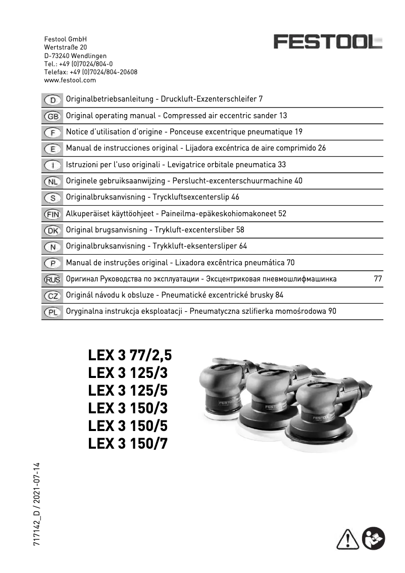 Image de la première page du manuel de l'appareil LEX 3 125/3