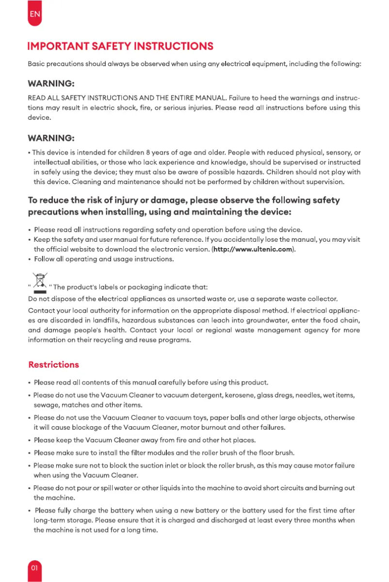 Imagen de la primera página del manual del dispositivo U10 Ultra