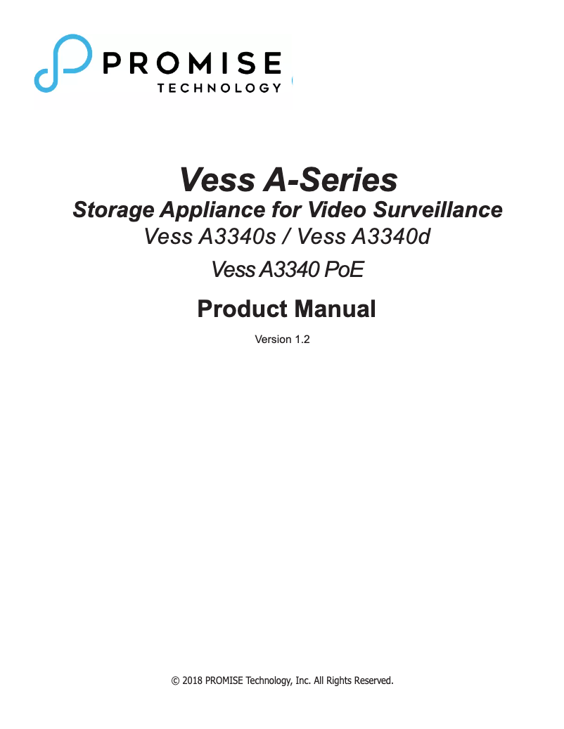 Page n°1 - Manuel utilisateur Promise Technology Vess A3340