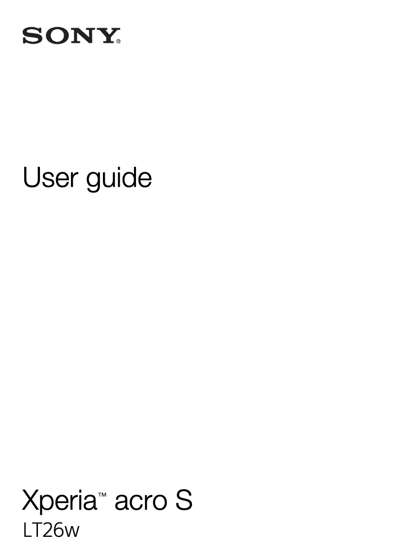 Page 1 de la notice Manuel utilisateur Sony Xperia Acro S