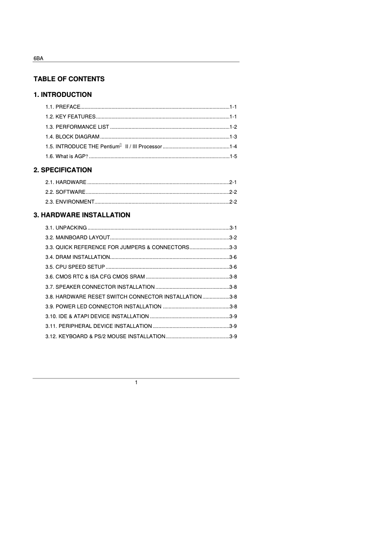 Page 1 de la notice Manuel utilisateur Gigabyte GA-6BA