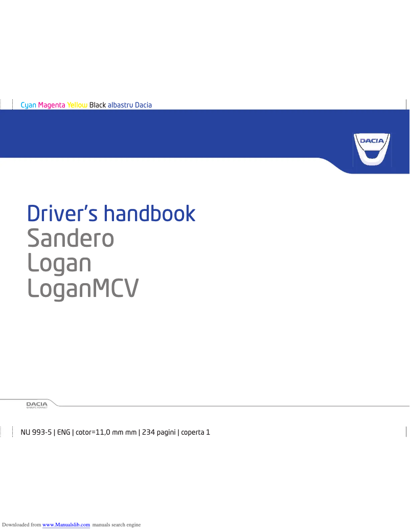 Page 1 de la notice Manuel utilisateur Dacia Sandero (2017)