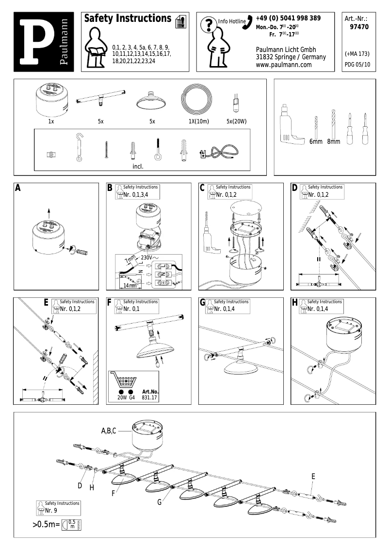 Page 1 de la notice Manuel utilisateur Paulmann Kuba 974.70