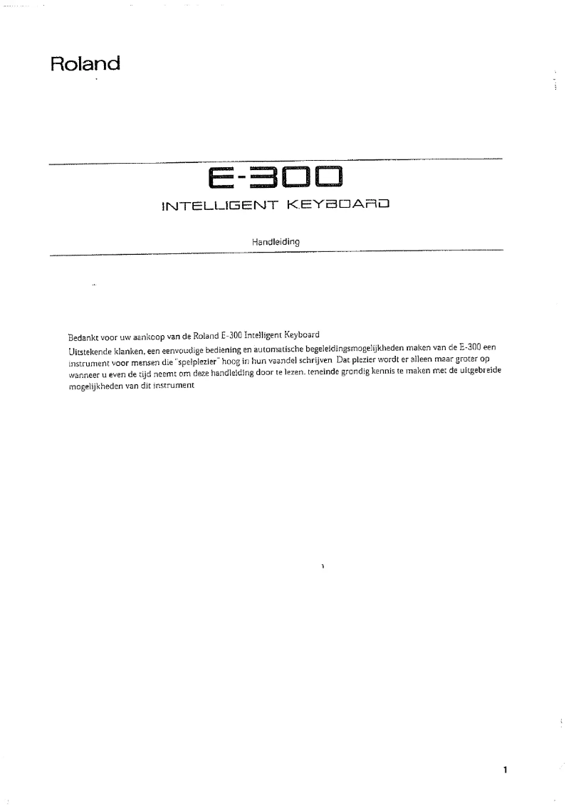 Page n°1 - Manuel utilisateur Roland E-300