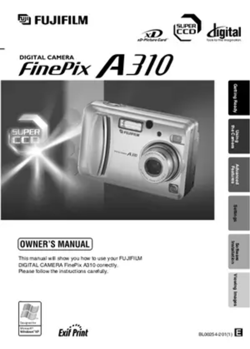 Page n°1 - Manuel utilisateur Fujifilm FinePix A310