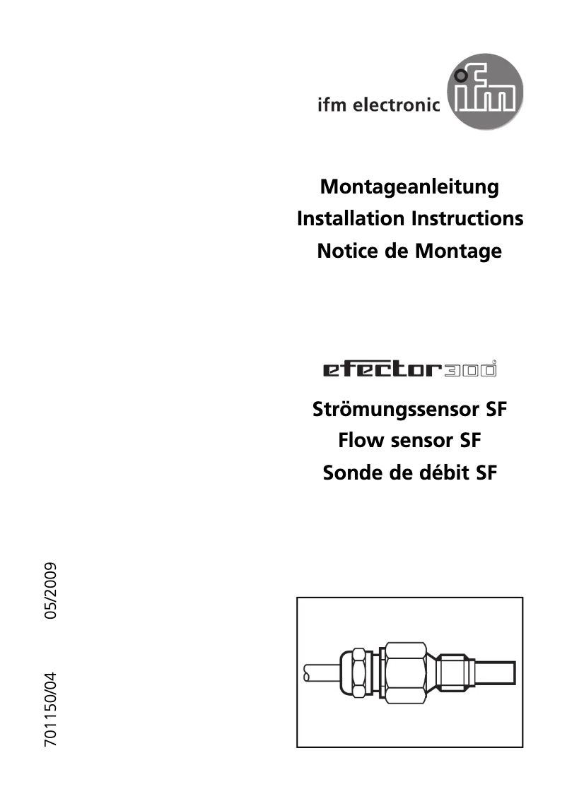 Page 1 de la notice Manuel utilisateur IFM SF2004