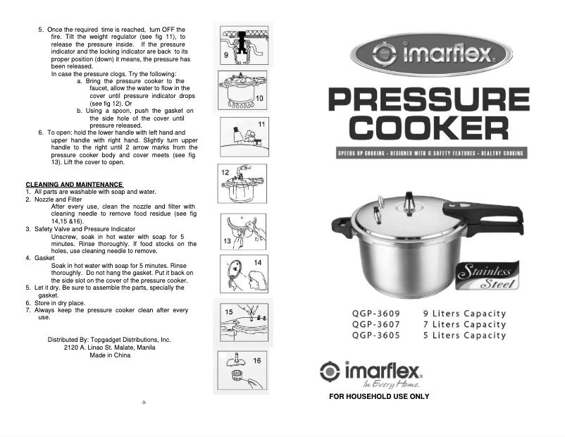 Page n°1 - Manuel utilisateur Imarflex QGP-3607