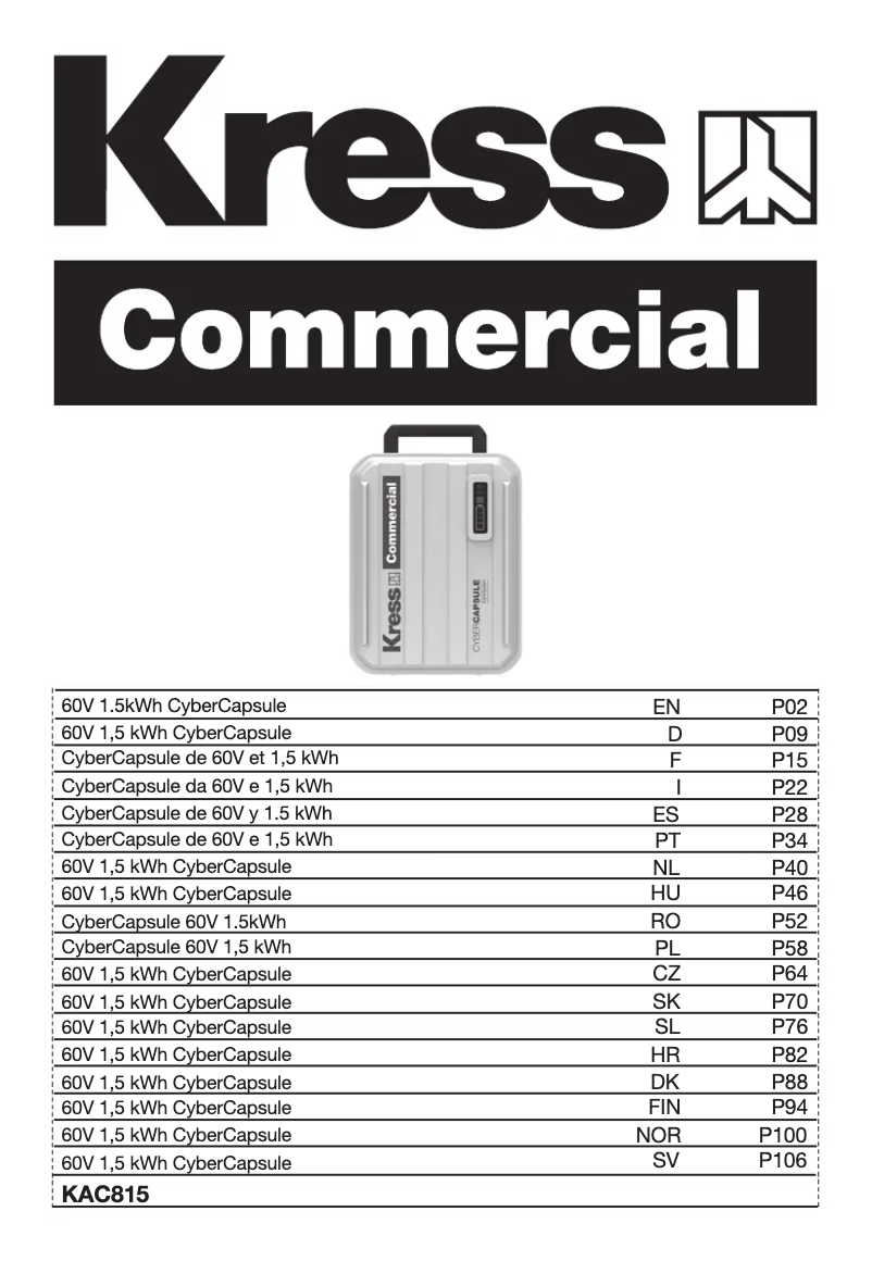 Image de la première page du manuel de l'appareil KAC815
