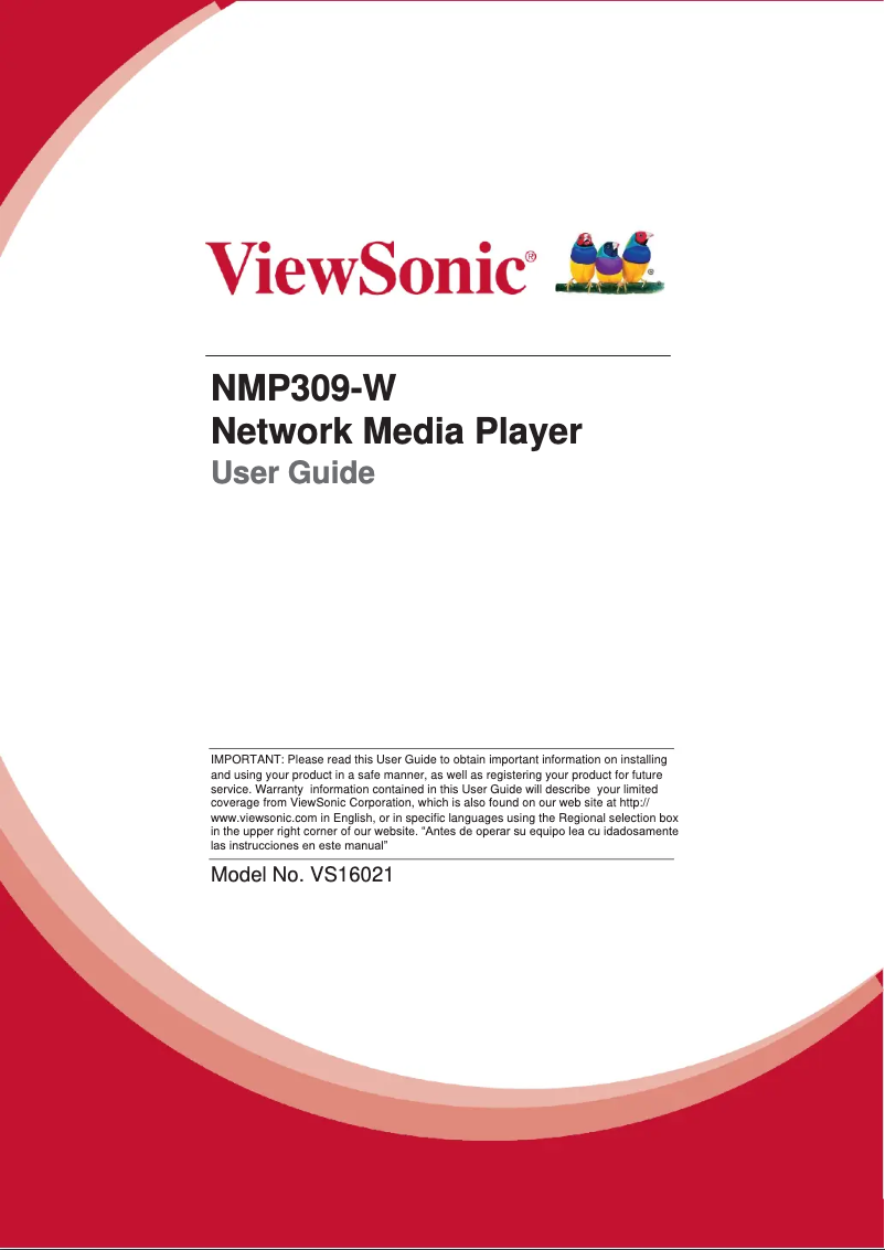 Page n°1 - Manuel utilisateur Viewsonic NMP309-W