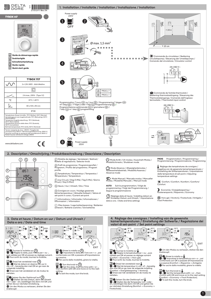 Image de la première page du manuel de l'appareil Tybox 117