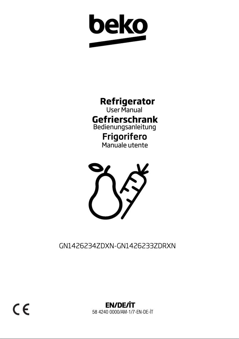 Page n°1 - Manuel utilisateur Beko GN1426233ZDRXN