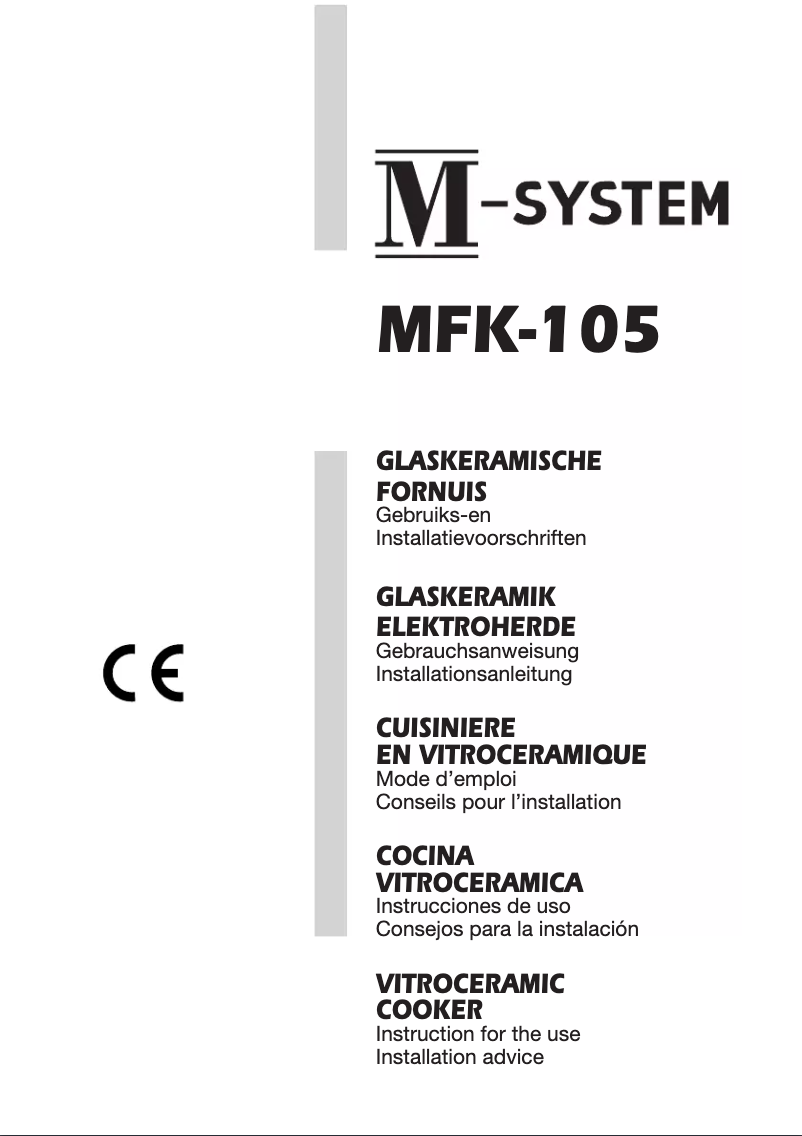 Page 1 de la notice Manuel utilisateur M-System MFK-105