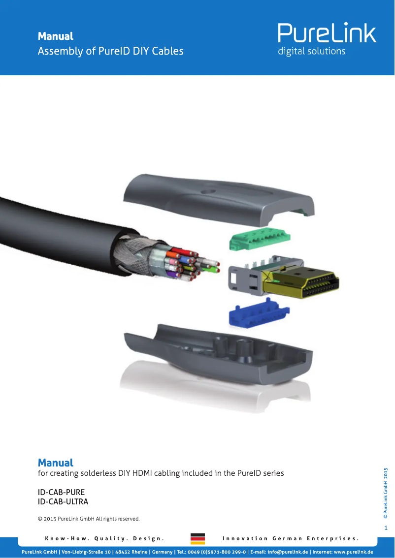 Page 1 de la notice Manuel utilisateur PureLink ID-US2000-15