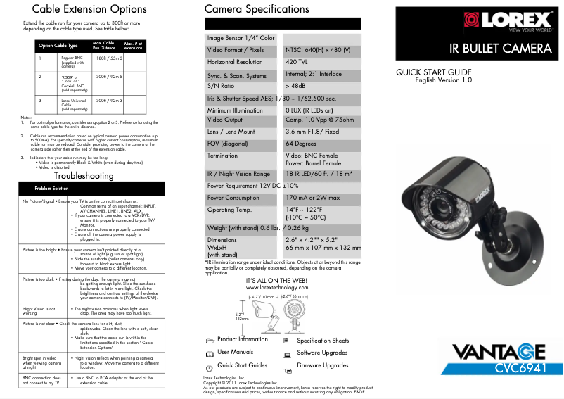 Page n°1 - Manuel utilisateur Lorex CVC6941
