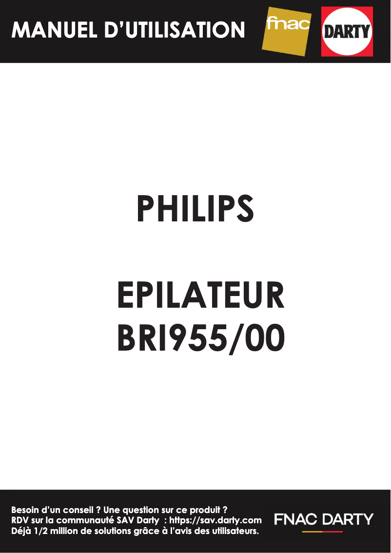 Page 1 of the manual User Manual Philips Lumea 9000 Series BRI955