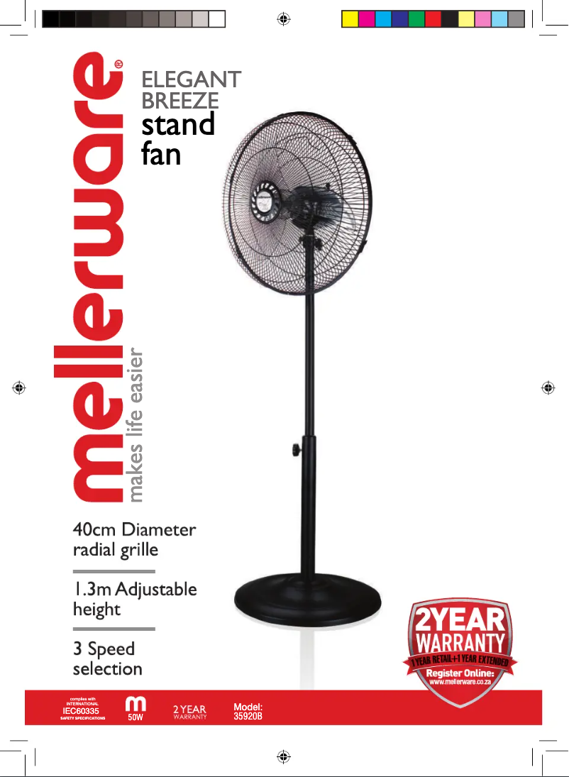 Página 1 del manual Manual de usuario Mellerware Elegant Breeze 35920B