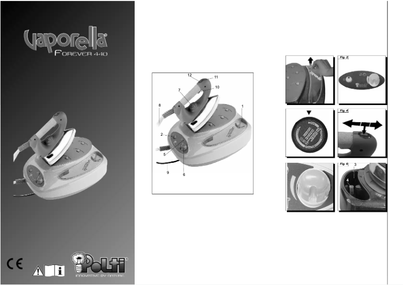Image de la première page du manuel de l'appareil Vaporella Forever 440