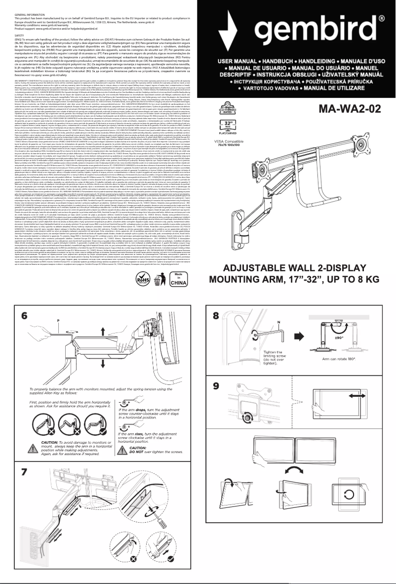 Page 1 of the manual User Manual Gembird MA-WA2-02