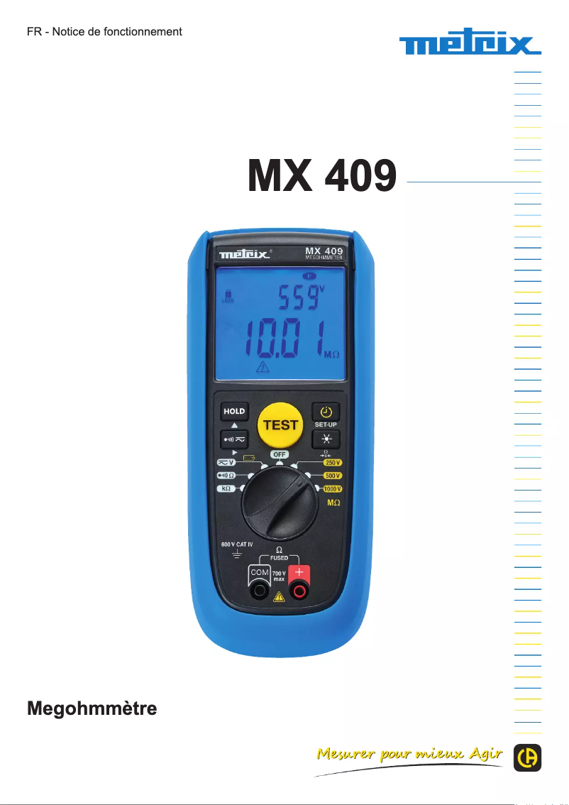 Page 1 de la notice Manuel utilisateur Metrix MX 409