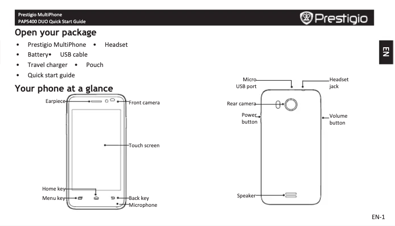 Image de la première page du manuel de l'appareil MultiPhone 5400 Duo