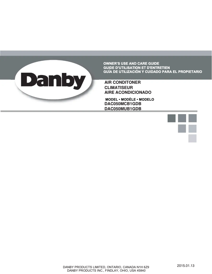 Page 1 de la notice Manuel utilisateur Danby DAC050MUB1GDB