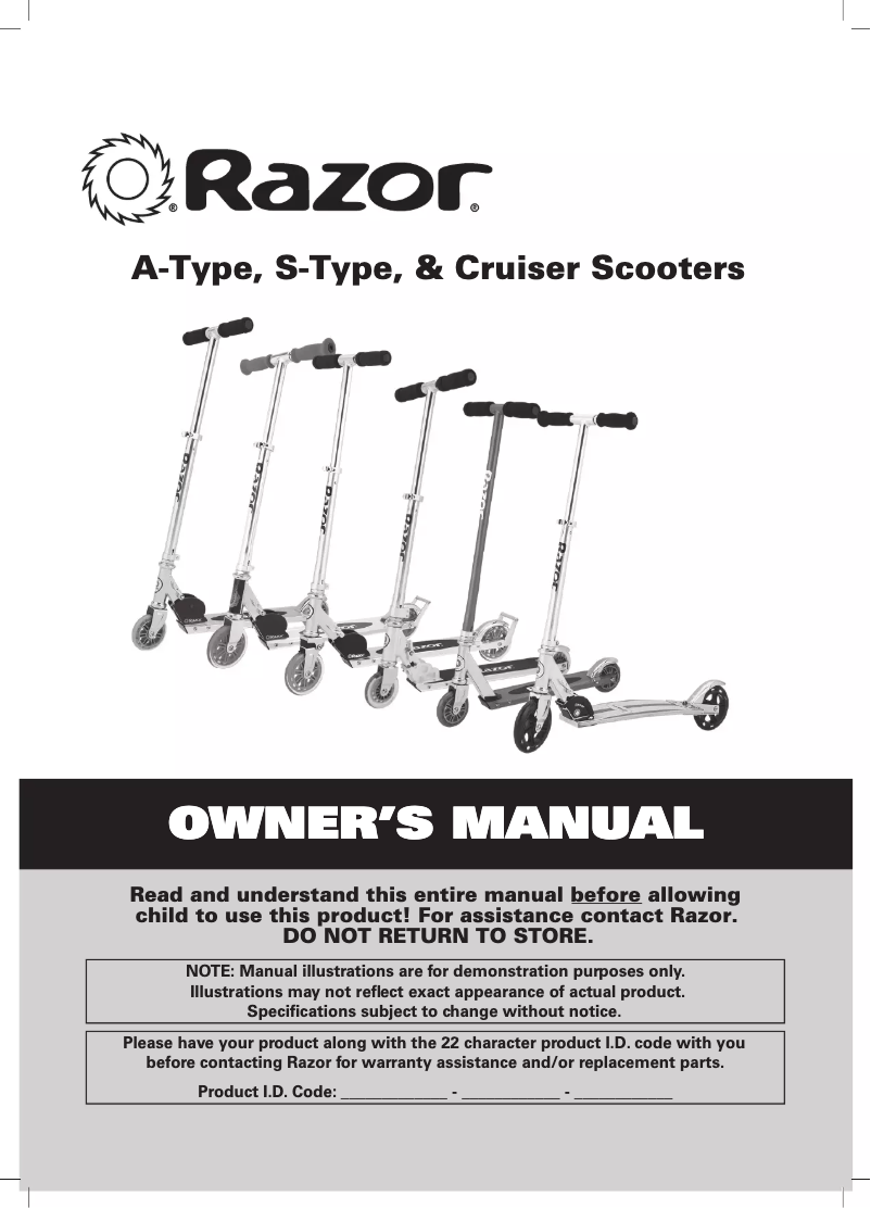 Page 1 de la notice Manuel utilisateur Razor A3