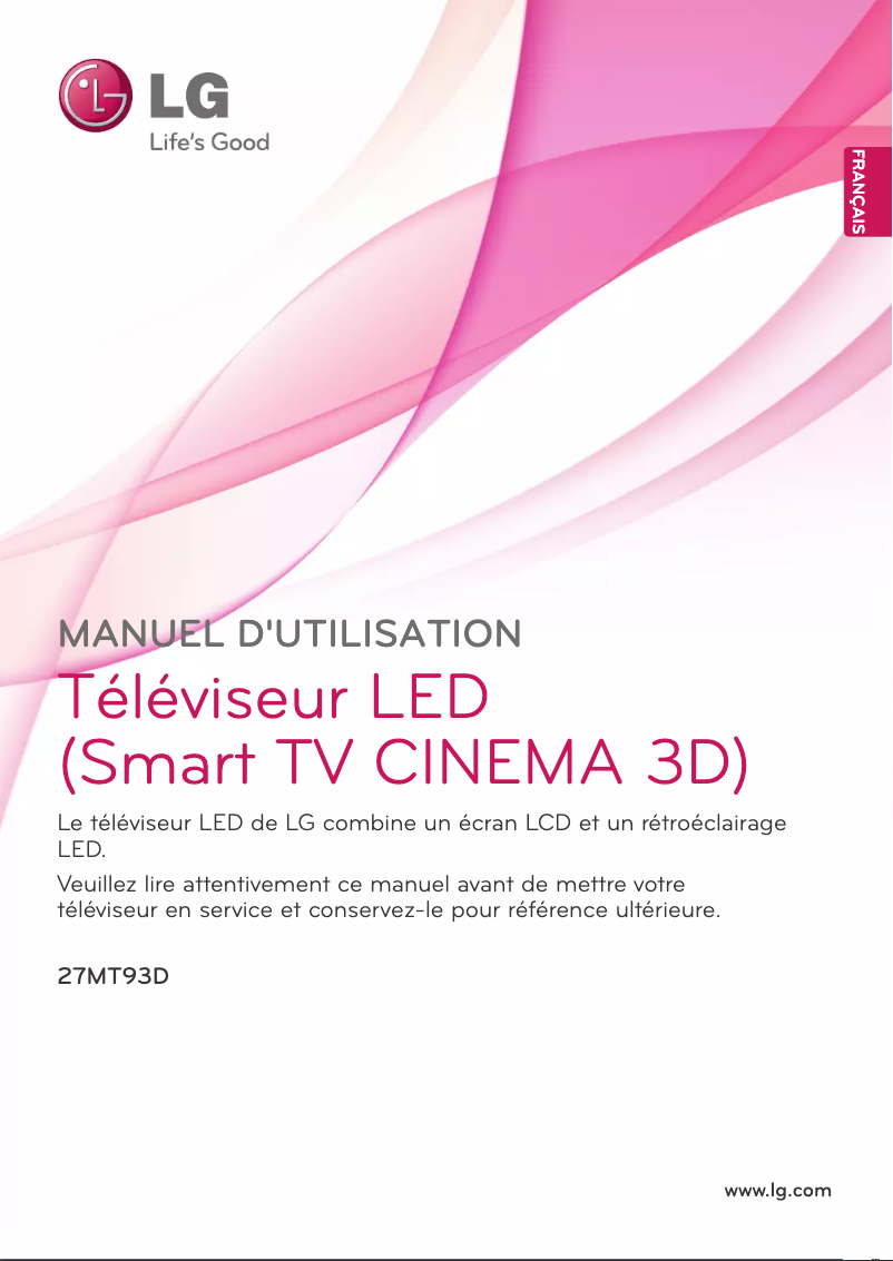 Page 1 de la notice Manuel utilisateur LG 27MT93D