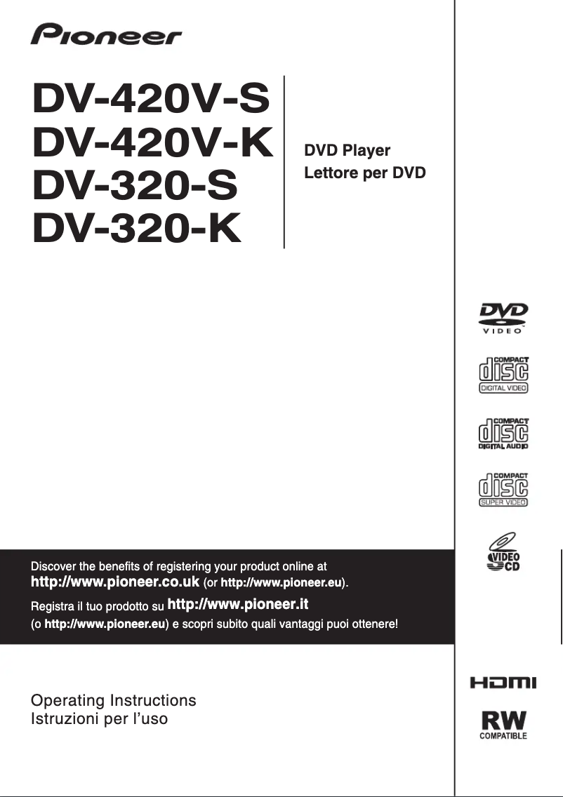 Image de la première page du manuel de l'appareil DV-320-K