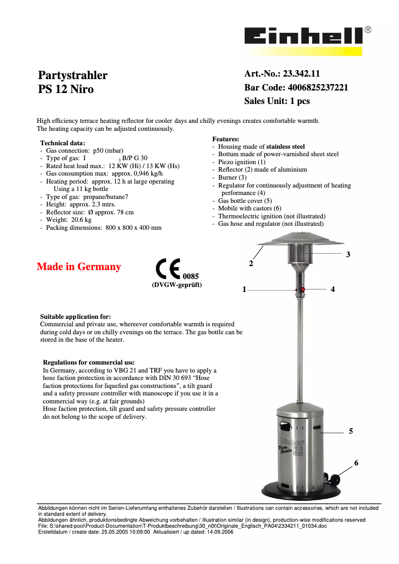 Image de la première page du manuel de l'appareil PS 12 Niro