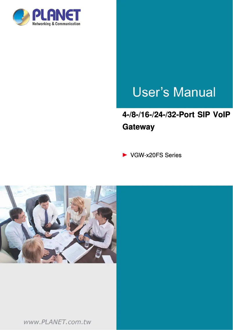 Page 1 de la notice Manuel utilisateur Planet VGW-820FS