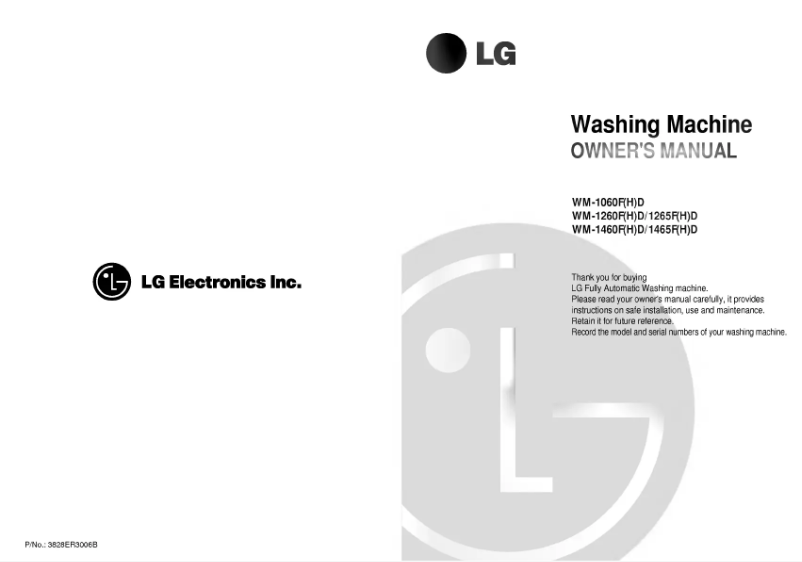 Page 1 de la notice Manuel utilisateur LG WD-1265FHD