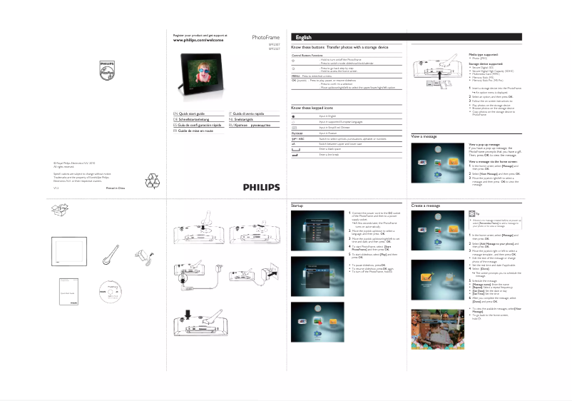 Page 1 of the manual Quick Start Guide Philips SPF2327