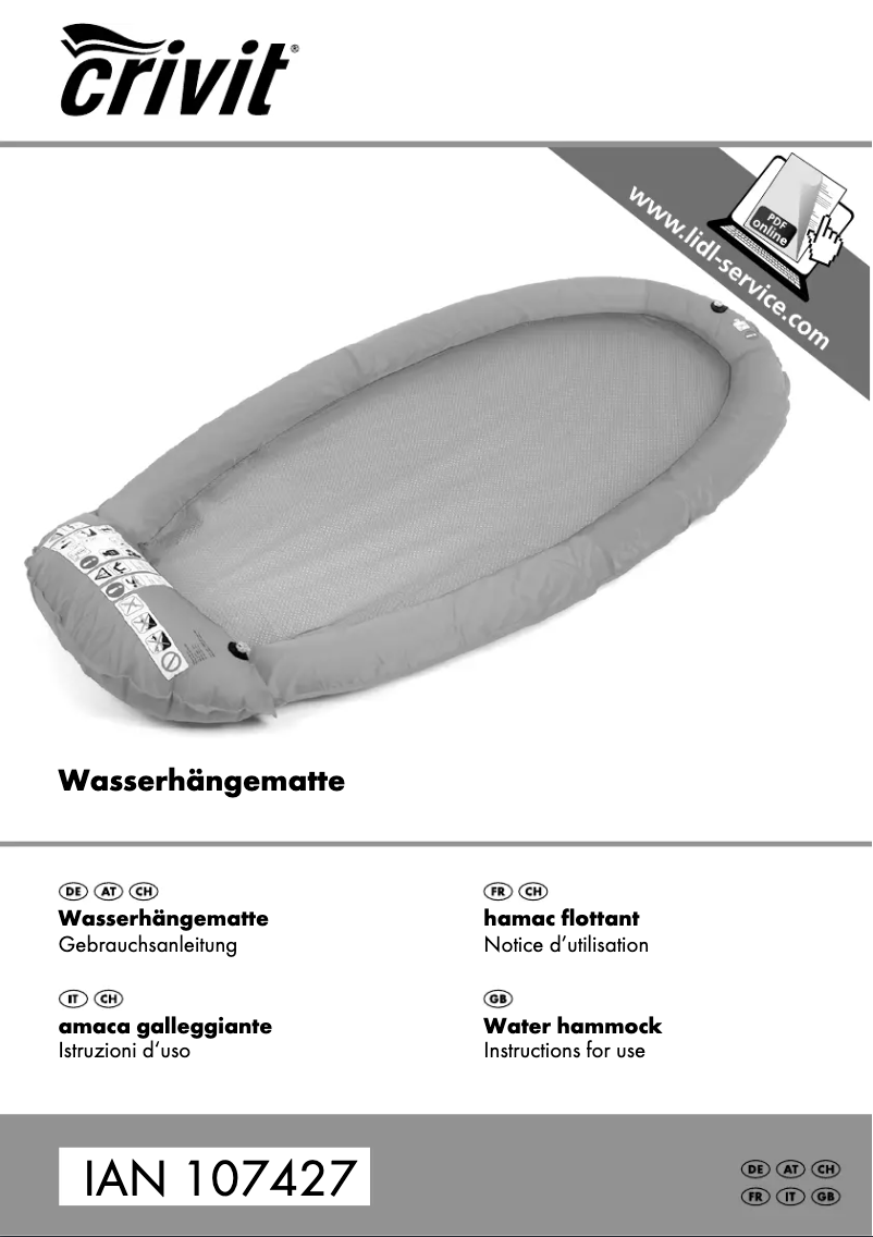 Page 1 de la notice Manuel utilisateur Crivit IAN 107427